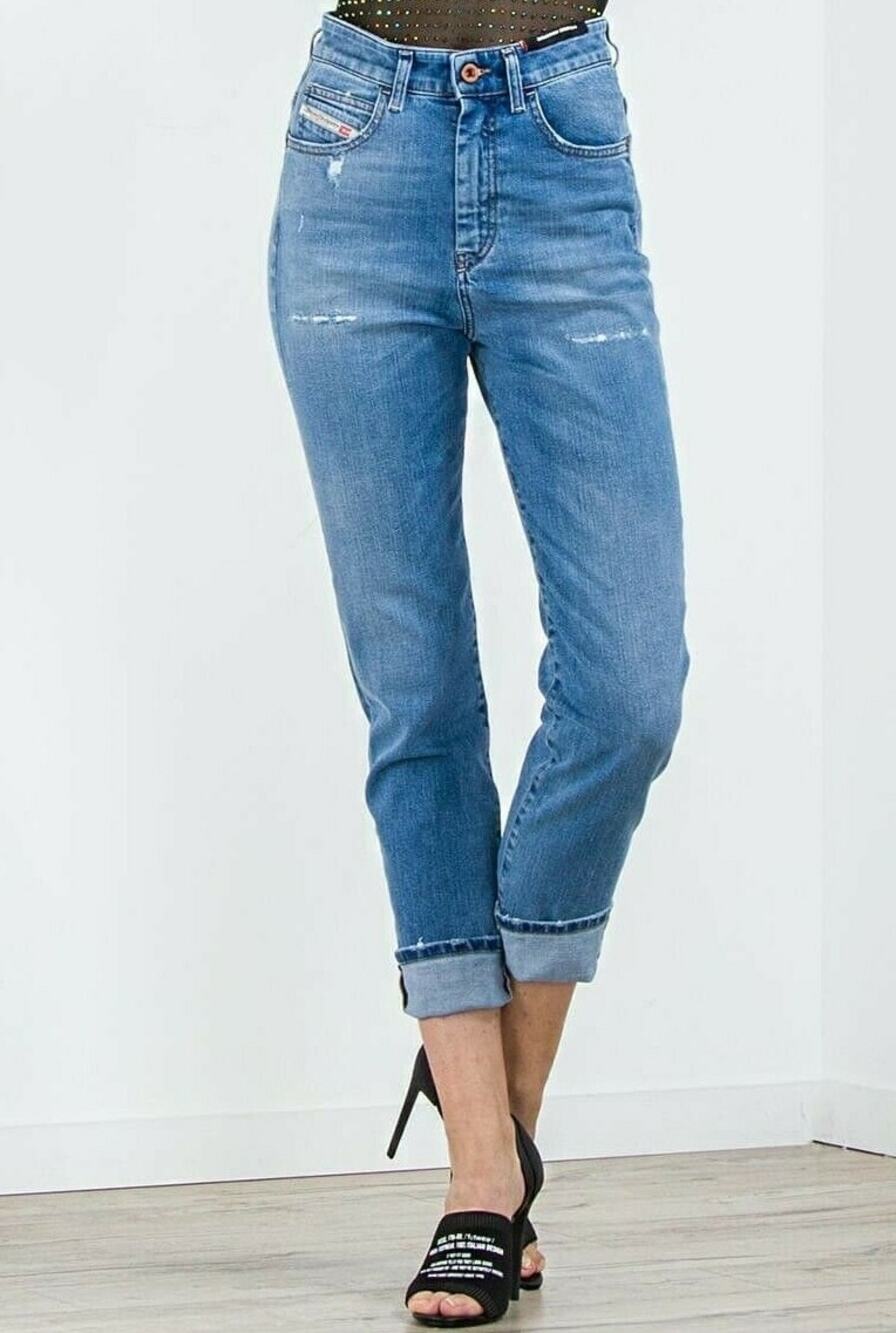 Diesel D-Eiselle Straight Leg High Waist Light Wash Jeans Size W24 L32